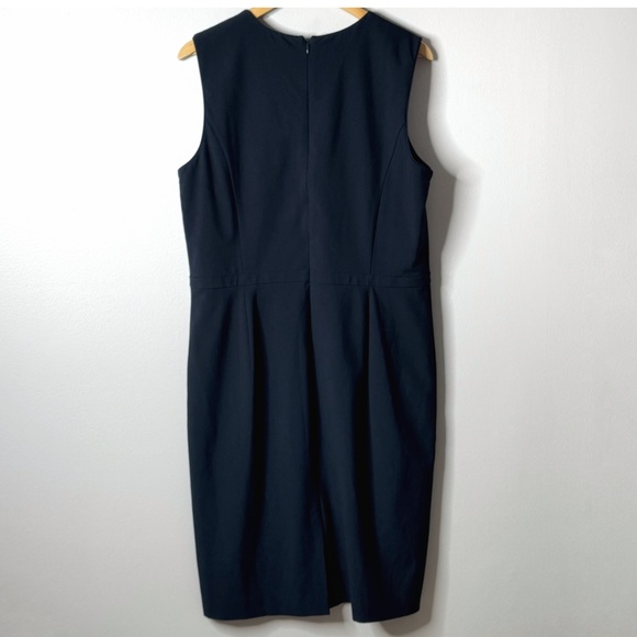 Ann Taylor Shift Dress Sheath Dress Navy Blue Sleeveless Zip Back Carer Work 16 - Picture 4 of 10